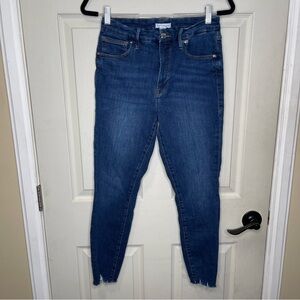 GOOD AMERICAN
Good Legs Ripped Hem High Waist Skinny Jeans In Blue614 Sz 10/30